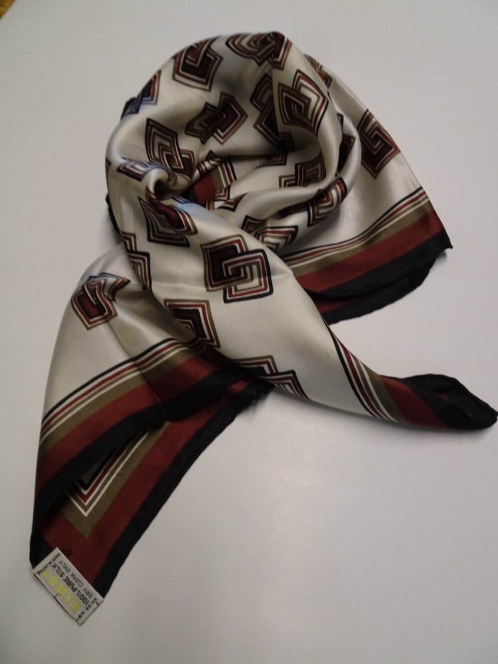 Vintage ECHO 100% Silk Square Scarf